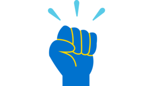 Icon einer nach oben gestreckten, geballten Fuast. Sie soll für Ativismus stehen.
