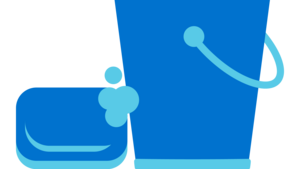 Icon einer Seife und eines Eimers.