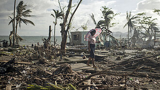 Taifun Haiyan zerstörte 2013 Teile der philippinischen Provinz West Samar